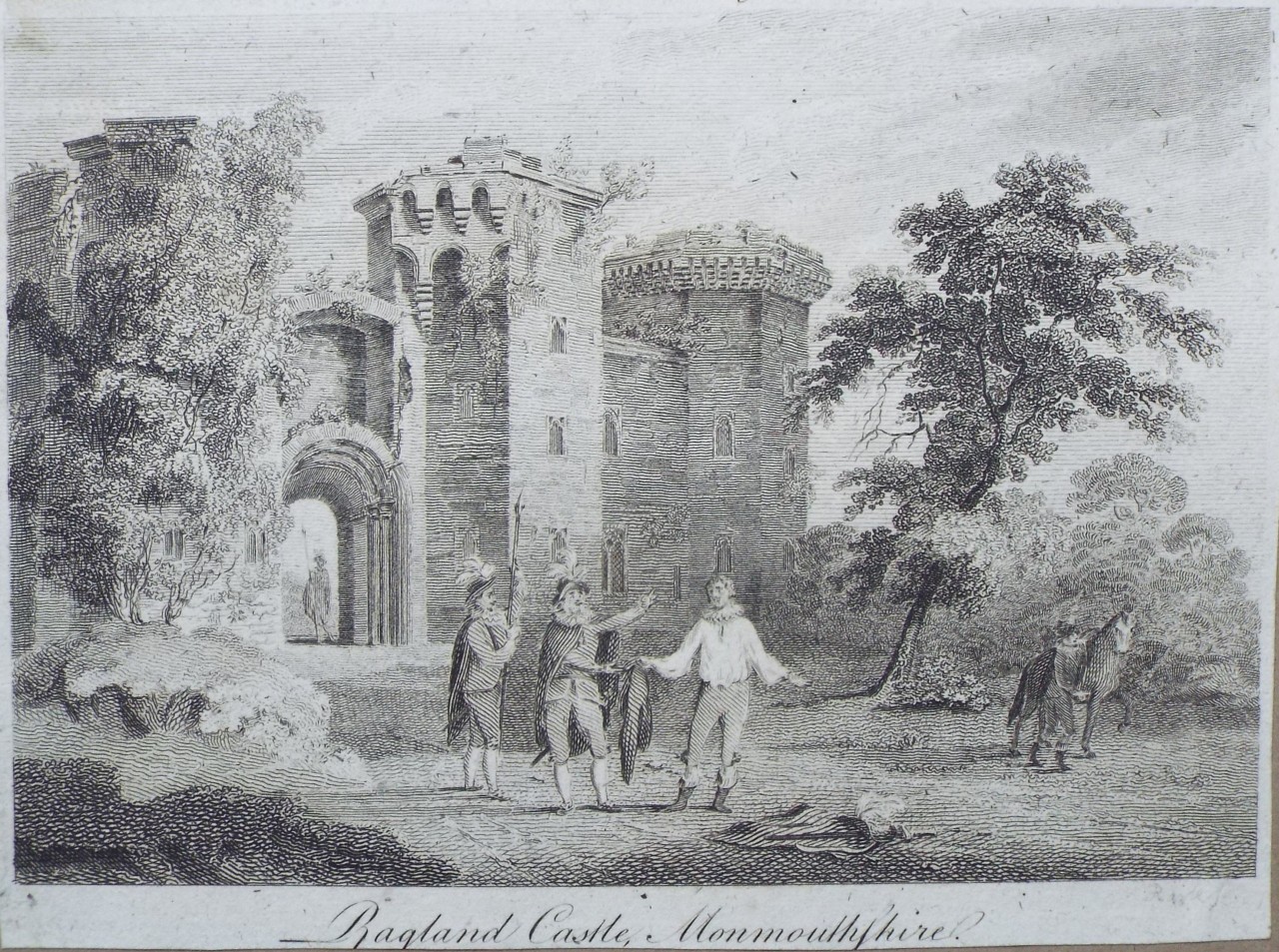 Print - Ragland Castle, Monmouthshire.