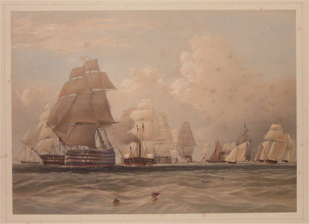 Lithograph - Litho of fleet review at Spithead (4)