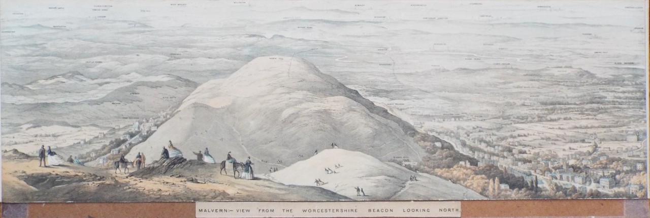 Lithograph - Malvern:- View from the Worcestershire Beacon Looking North.