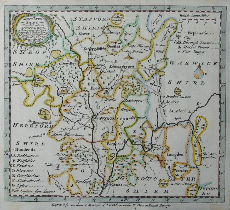 Map of Worcestershire - Bowen