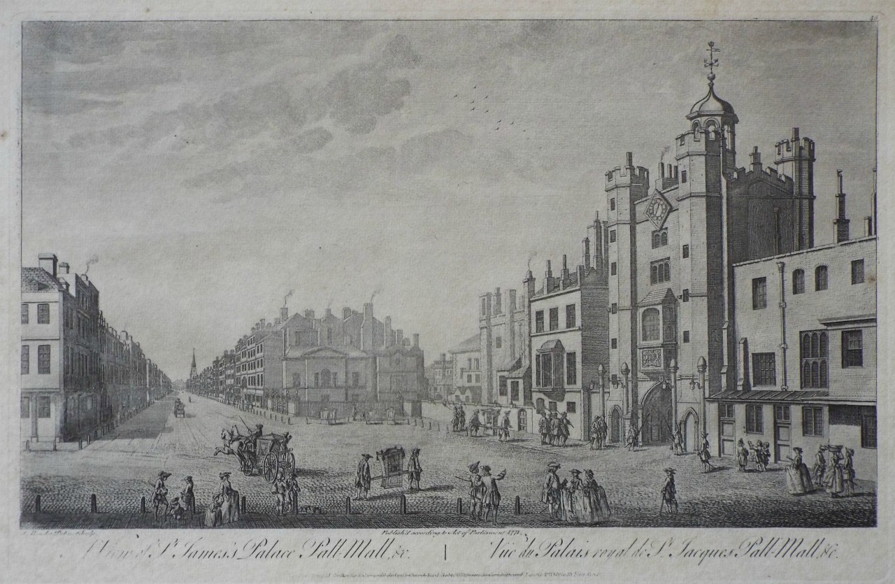 Print - A View of St. James's Palace Pall-Mall, &c.
Vue du Palais royal de St. Jacques Pall-Mall, &c. - Bowles