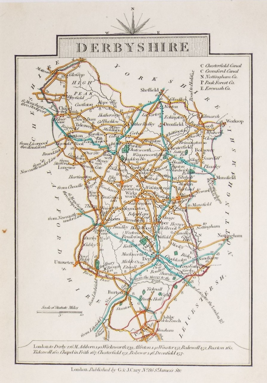 Map of Derbyshire