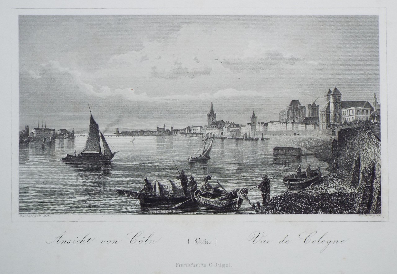 Print - Ansicht von Coln (Rhein) Vue de Cologne - Lang