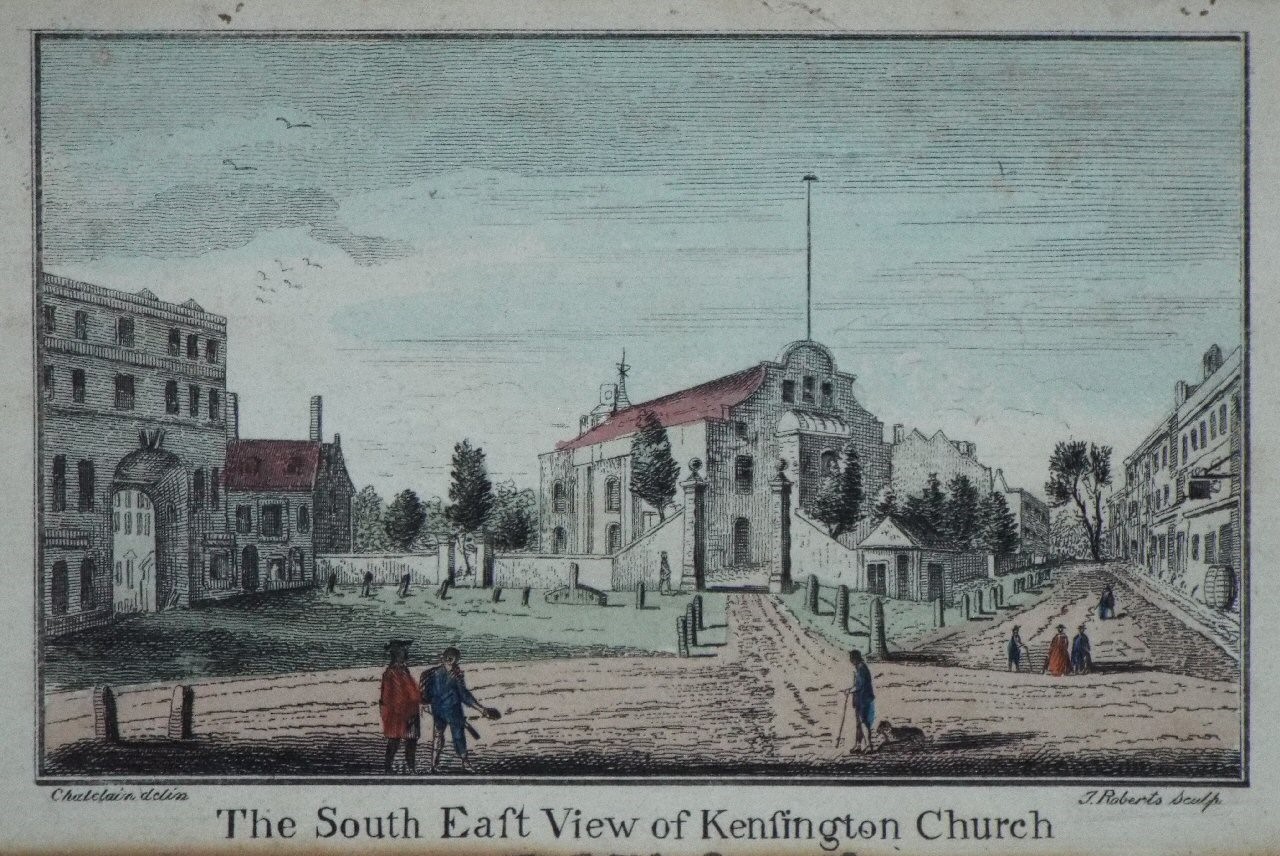 Print - The South East View of Kensington Church - Roberts