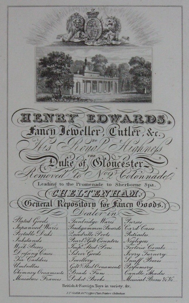 Print - Henry Edwards, Fancy Jeweller, Cutler, &c