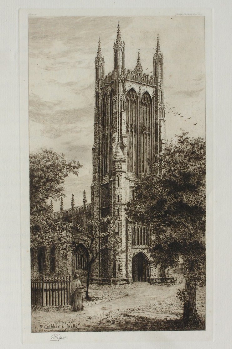 Etching - St. Cuthbert's, Wells - Piper