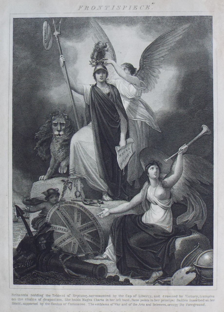 Lithograph - Britannia holding the Trident of Neptune