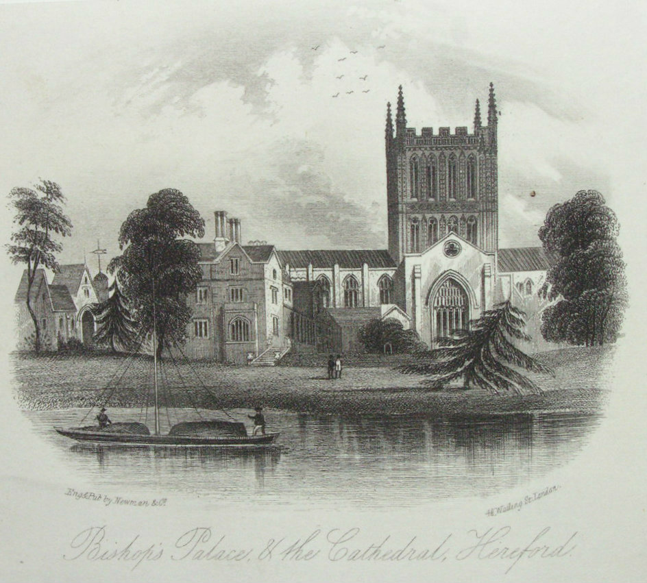 Steel Vignette - Bishop's Palace, & the Cathedral, Hereford. - Newman