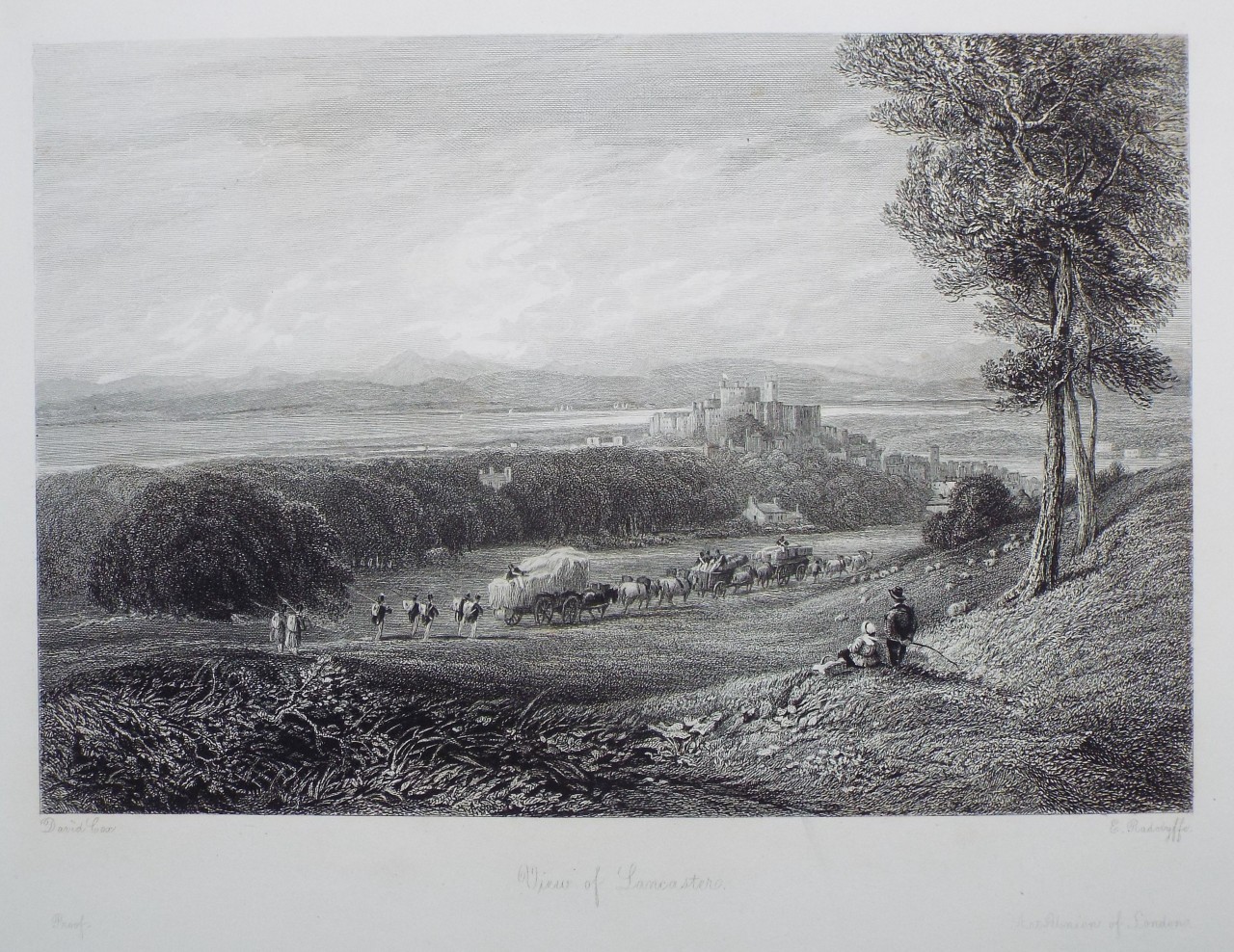 Etching - View of Lancaster. - Radclyffe