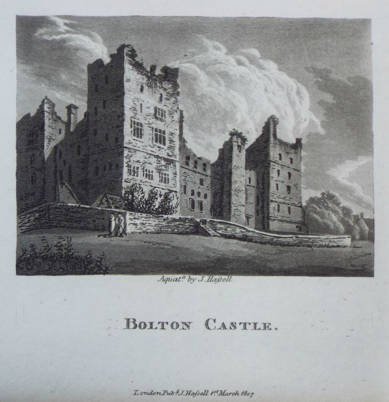 Aquatint - Bolton Castle. - Hassell