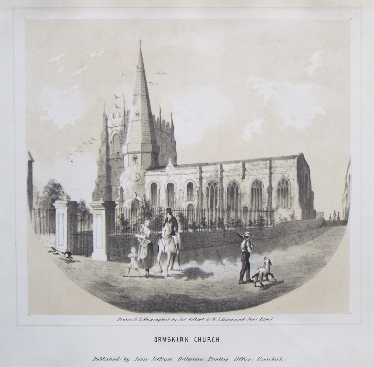 Lithograph - Ormskirk Church - Hammond