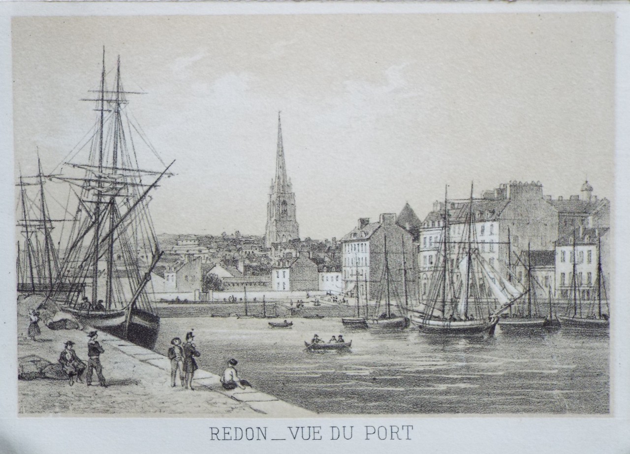 Lithograph - Redon - Vue du Port