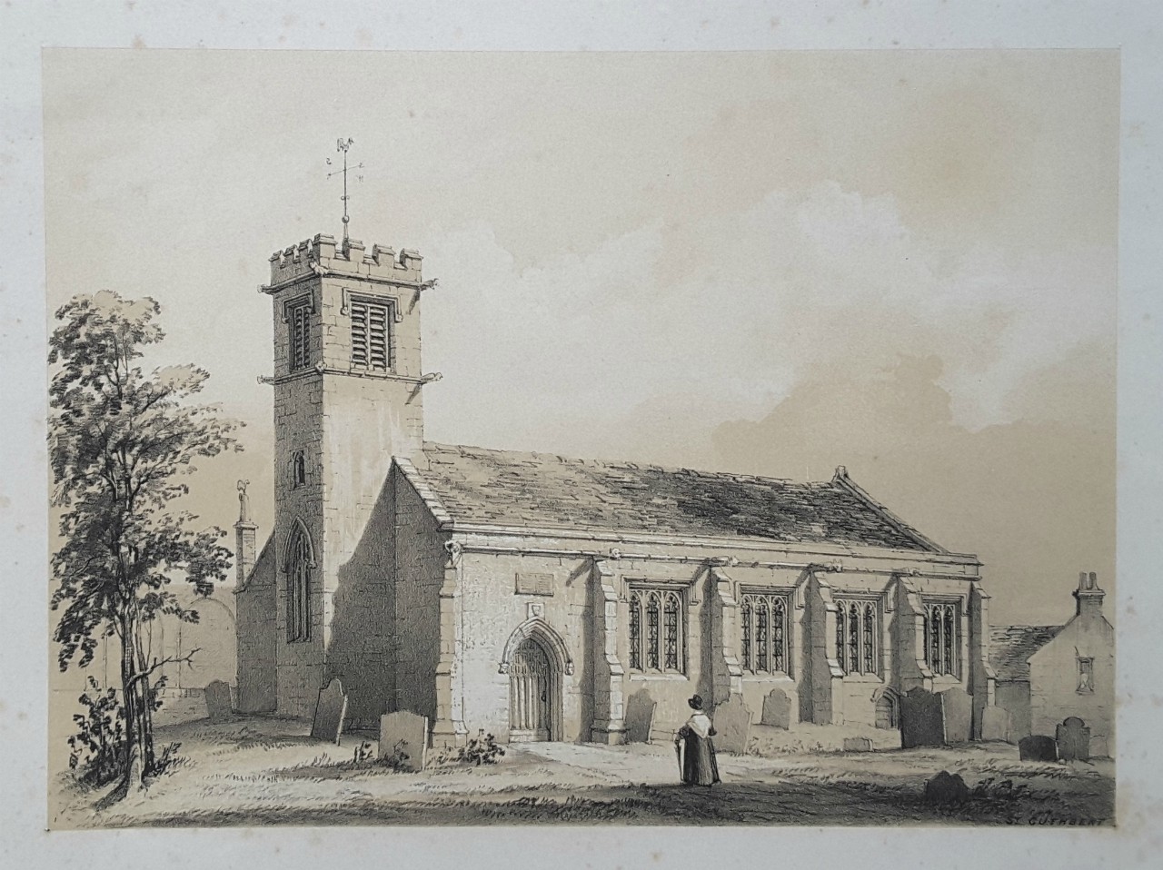 Lithograph - St. Cuthbert - Monkhouse