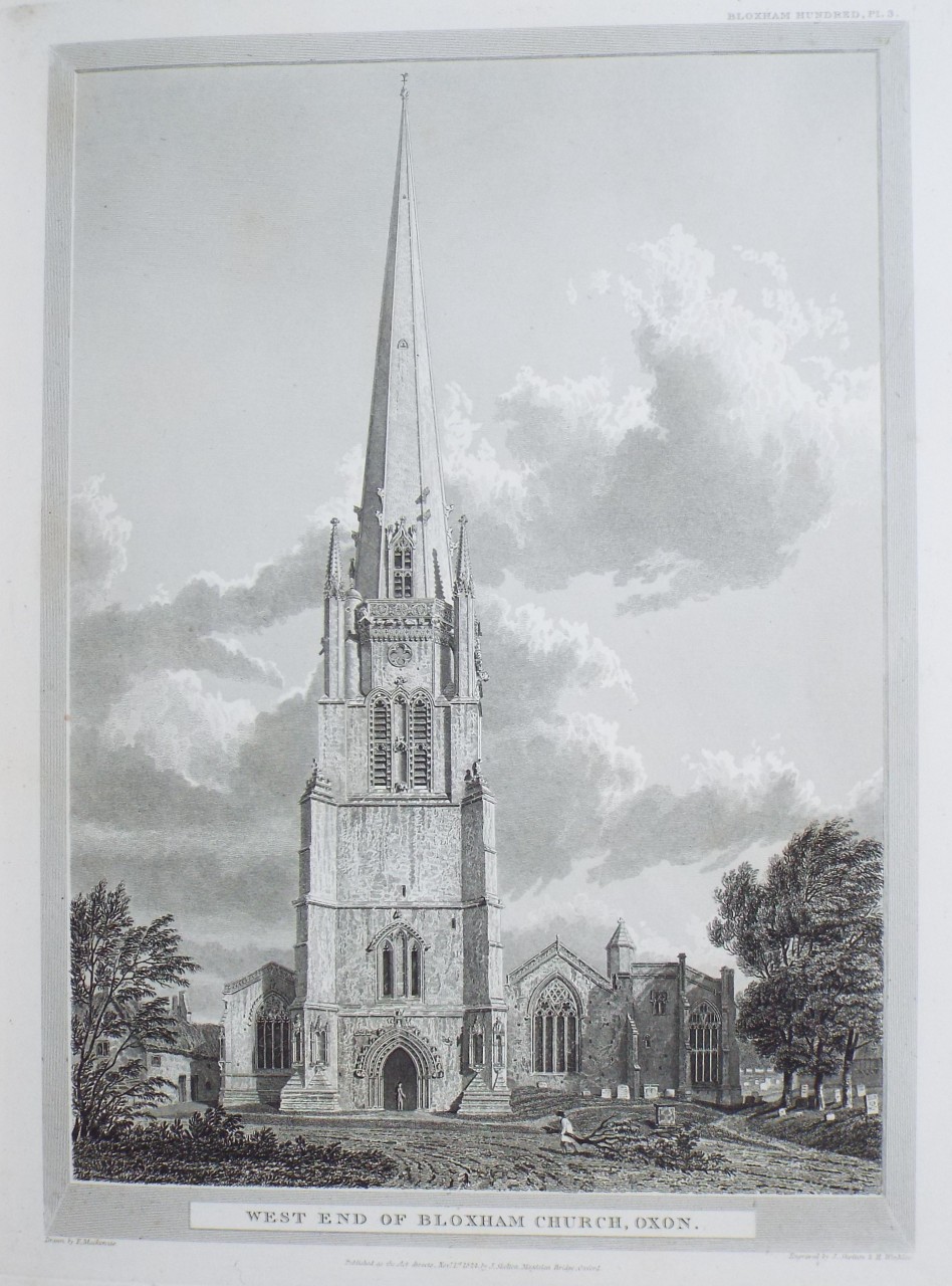 Print - West End of Bloxham Church, Oxon. - Skelton