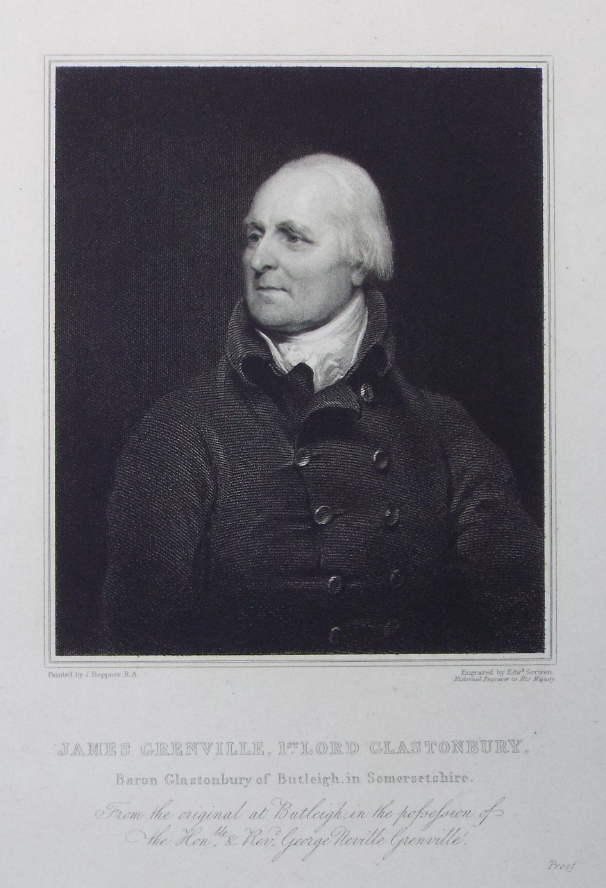 Print - James Grenville, 1st Lord Glastonbury. Baron Glastonbury of Butleigh in Somersetshire. - Scriven