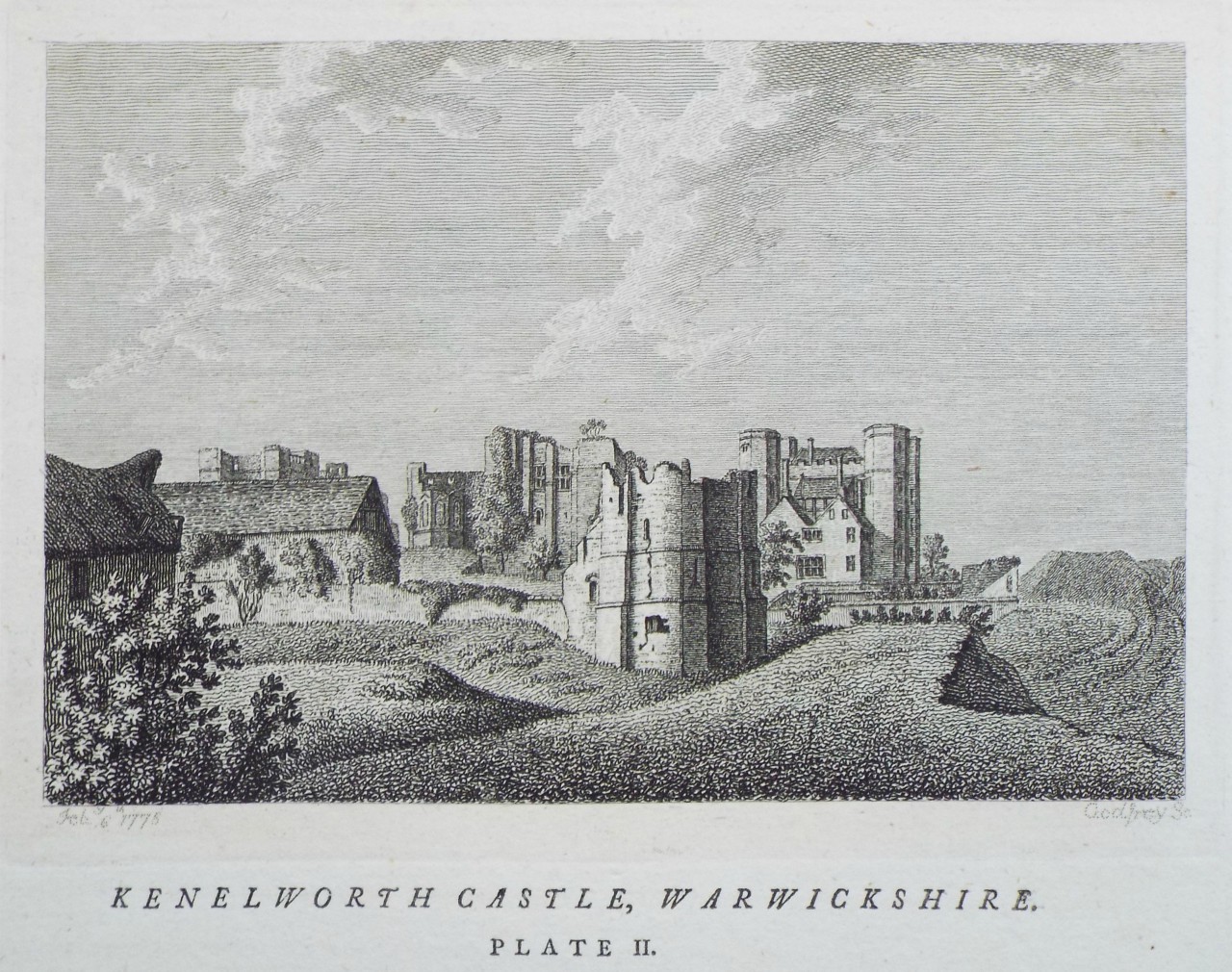 Print - Kenilworth Castle, Warwickshire. Plate II. - 