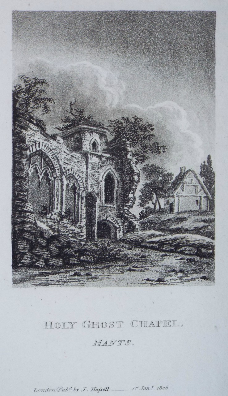 Aquatint - Holy Ghost Chapel, Hants. - Hassell