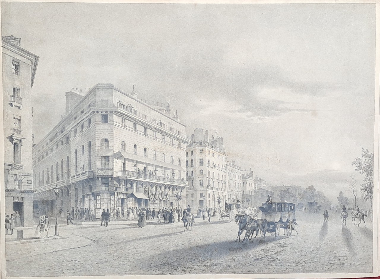 Lithograph - Cafe du Grand-Balcon, Boulevard des Italiens - Arnout
