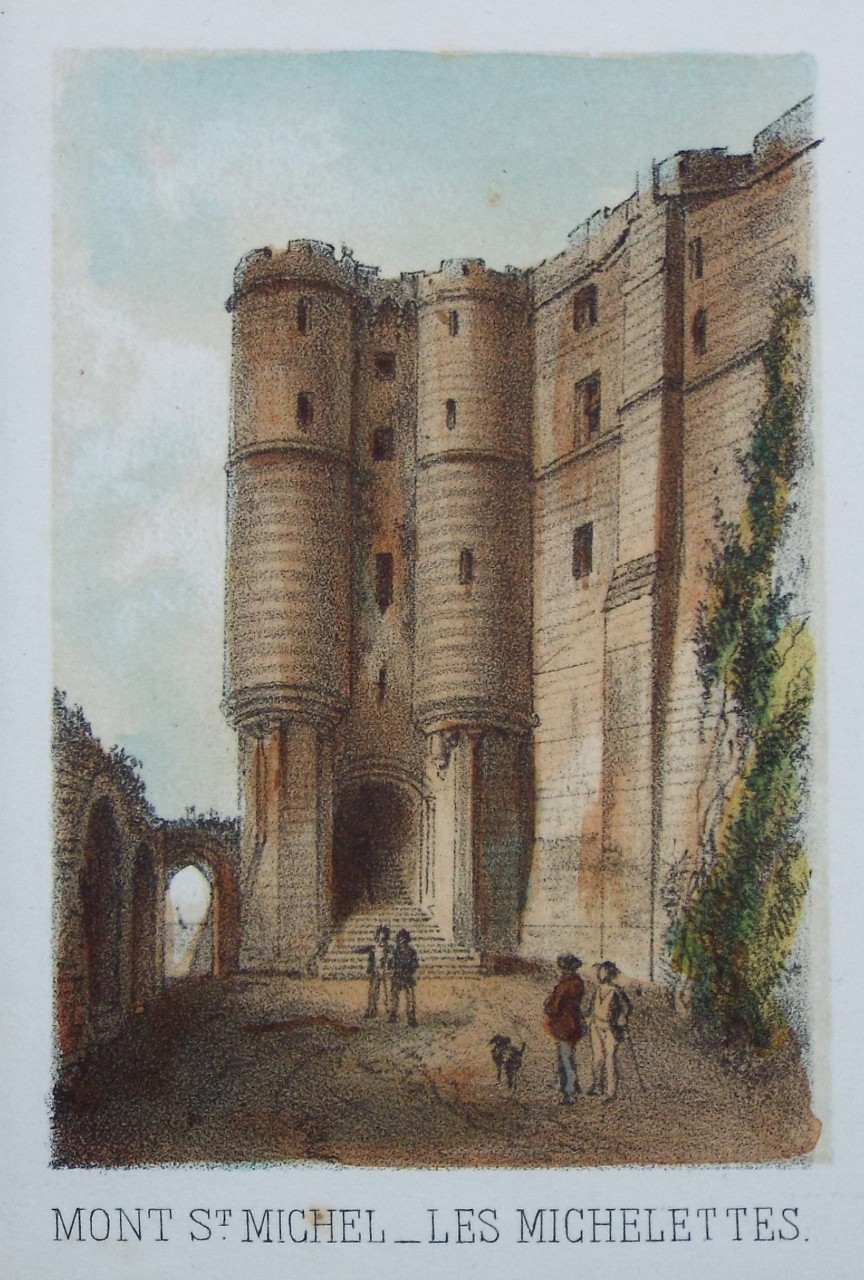 Lithograph - Mont St. Michel - Les Michelettes.