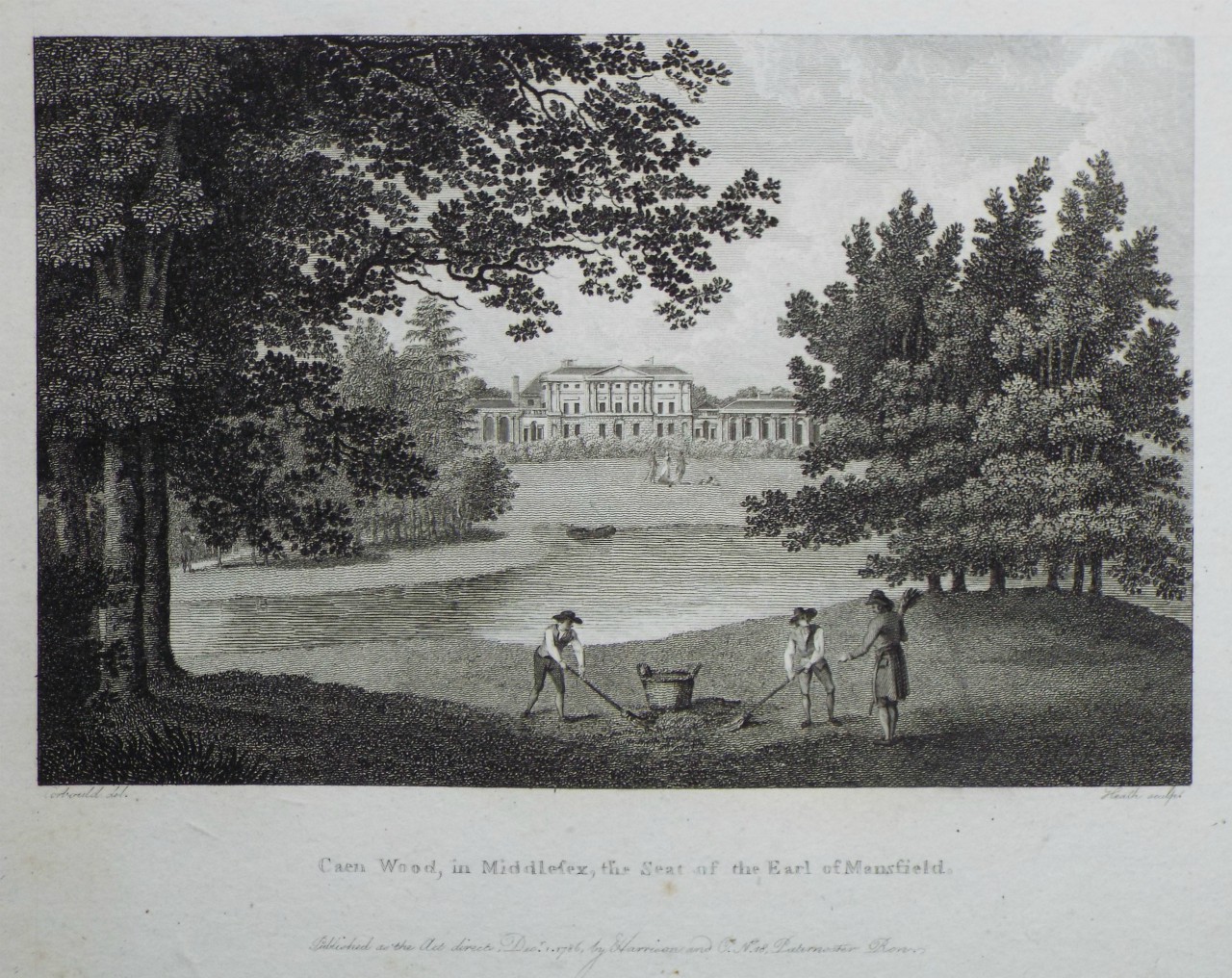 Print - Caen Wood, in Middlesex, the Seat of the Earl of Mansfield. - 