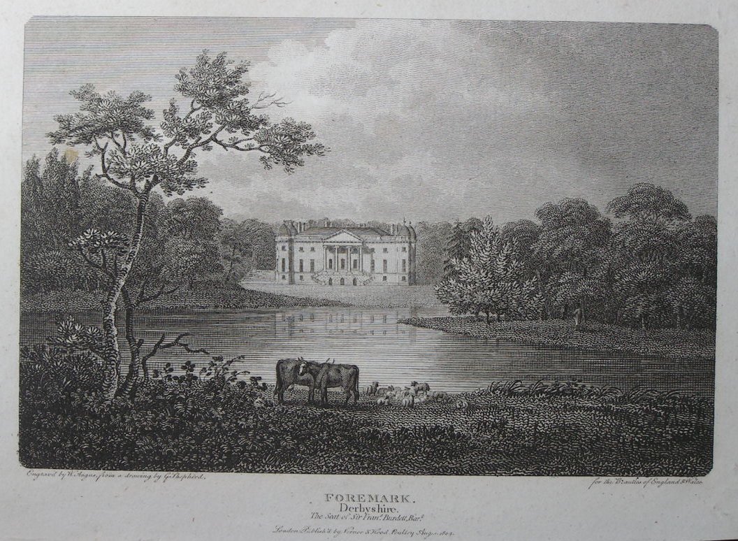 Print - Foremark, Derbyshire, The Seat of Sir Frans Burdett Bart - Angus