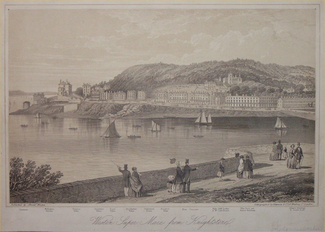 Lithograph - Weston Super Mare from Knightstone - Newman