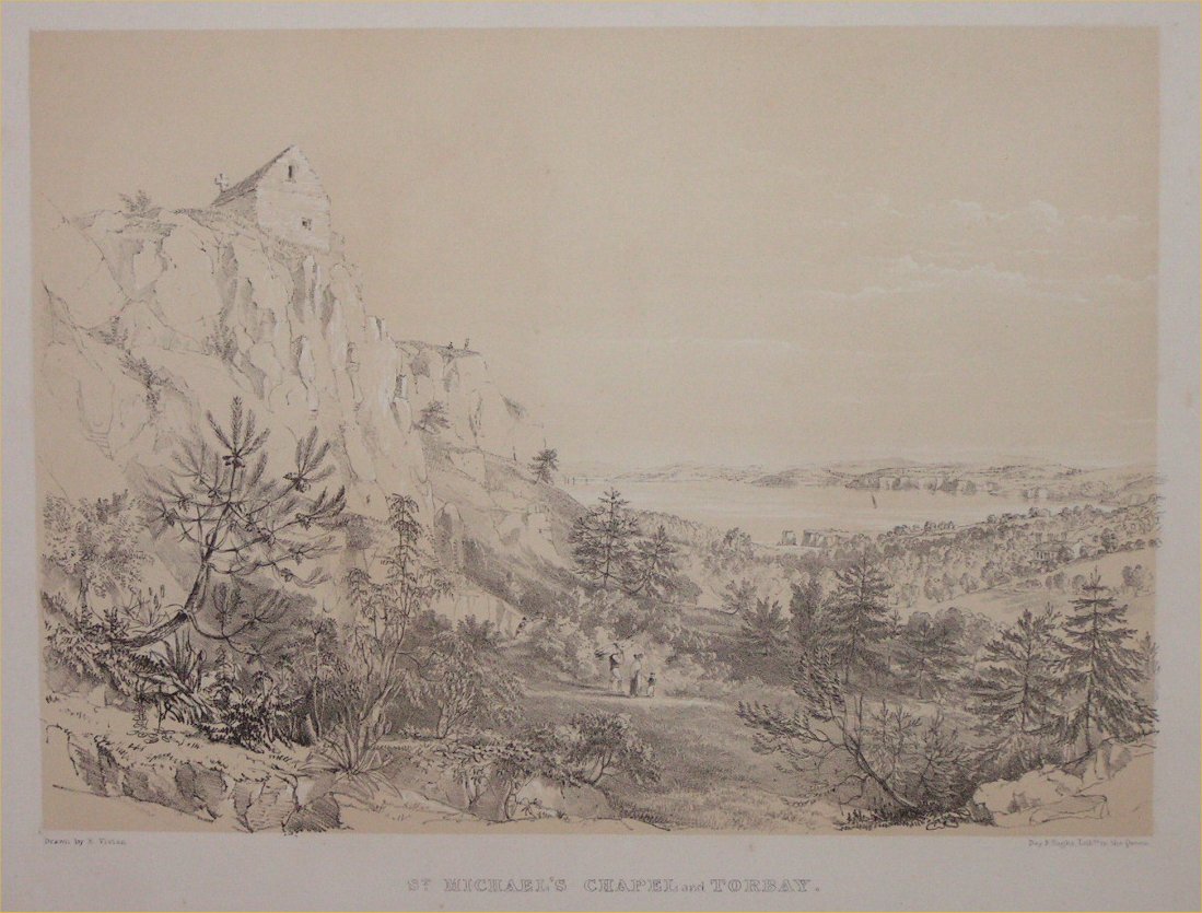 Lithograph - St.Michael's Chapel and Torbay