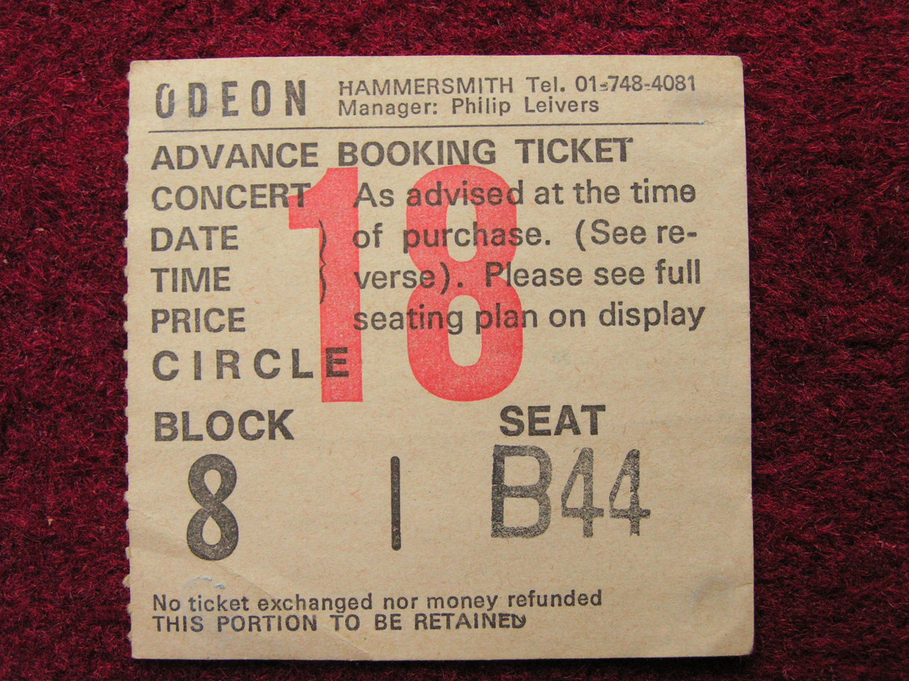 Ticket Stub - The Jam Hammersmith Odeon