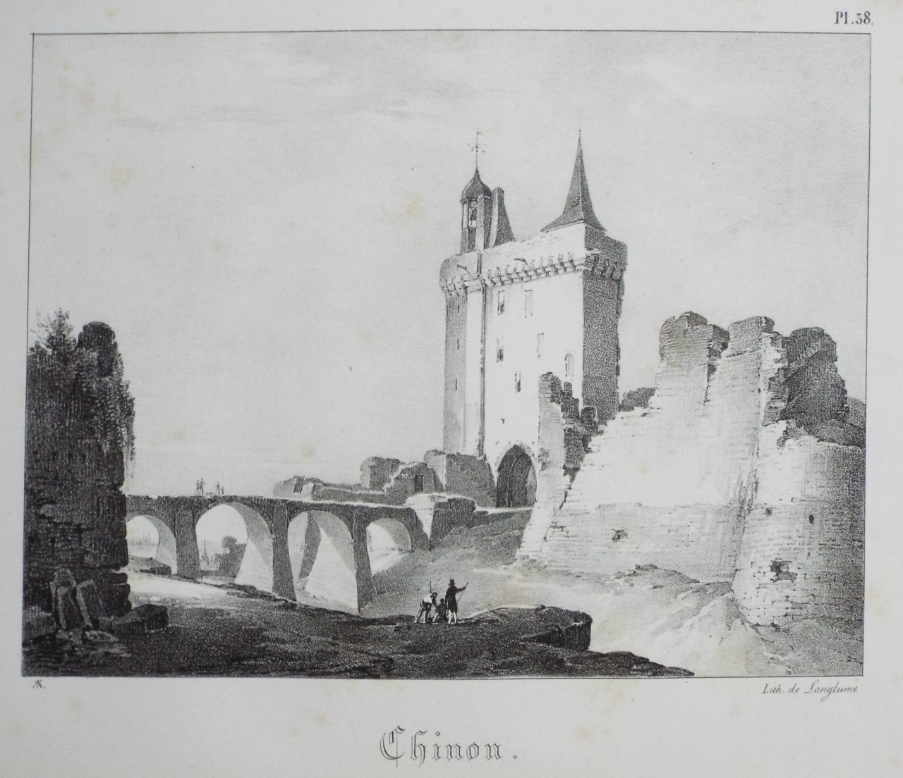 Lithograph - Chinon.