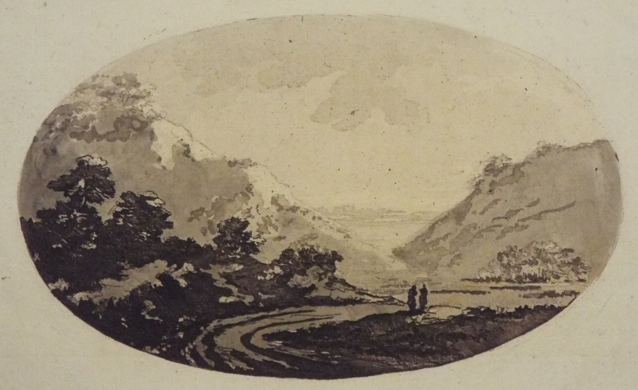 Aquatint - Pass, opening into the Vale of Usk - Gilpin