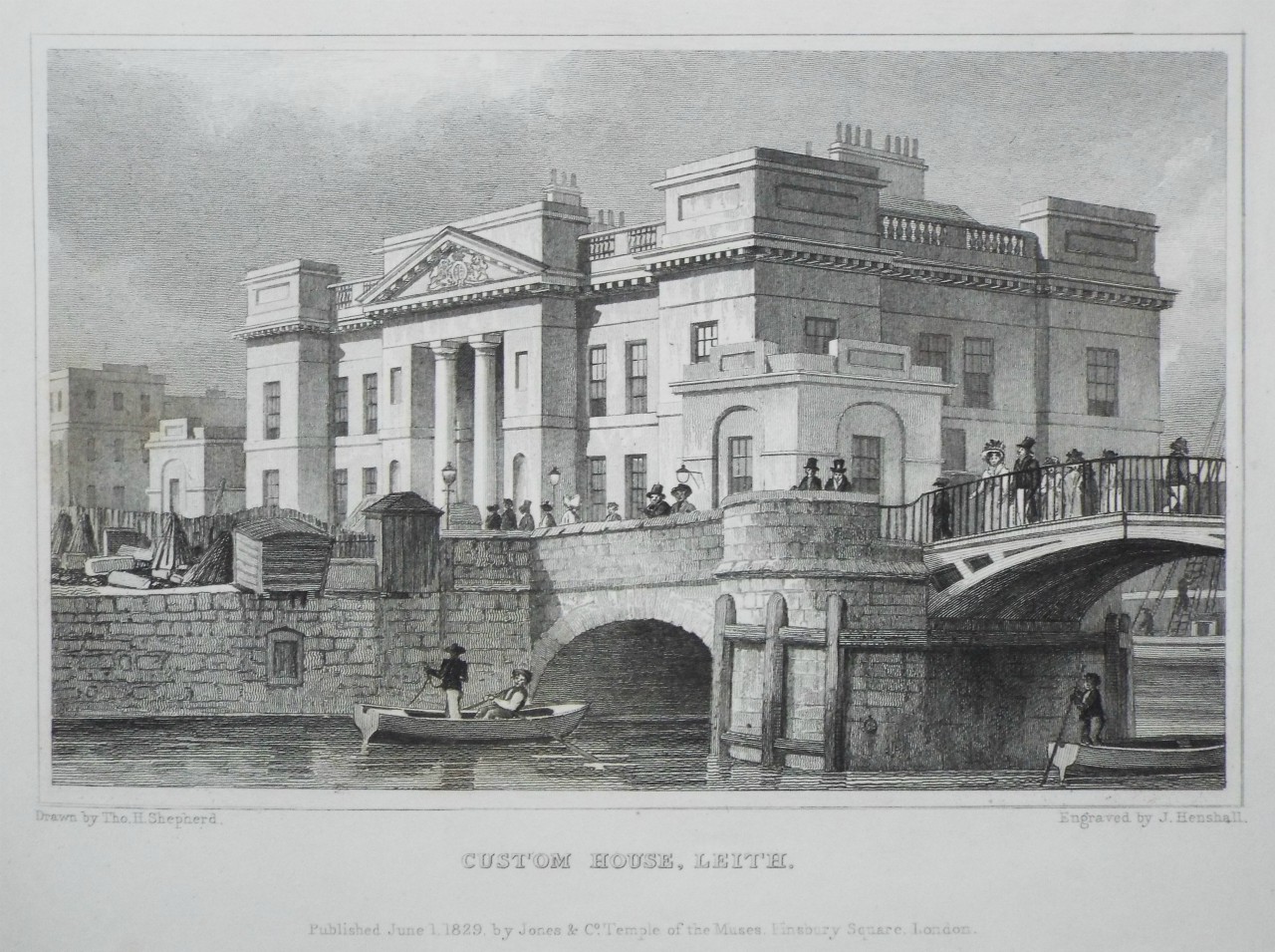 Print - Custom House, Leith. - Henshall