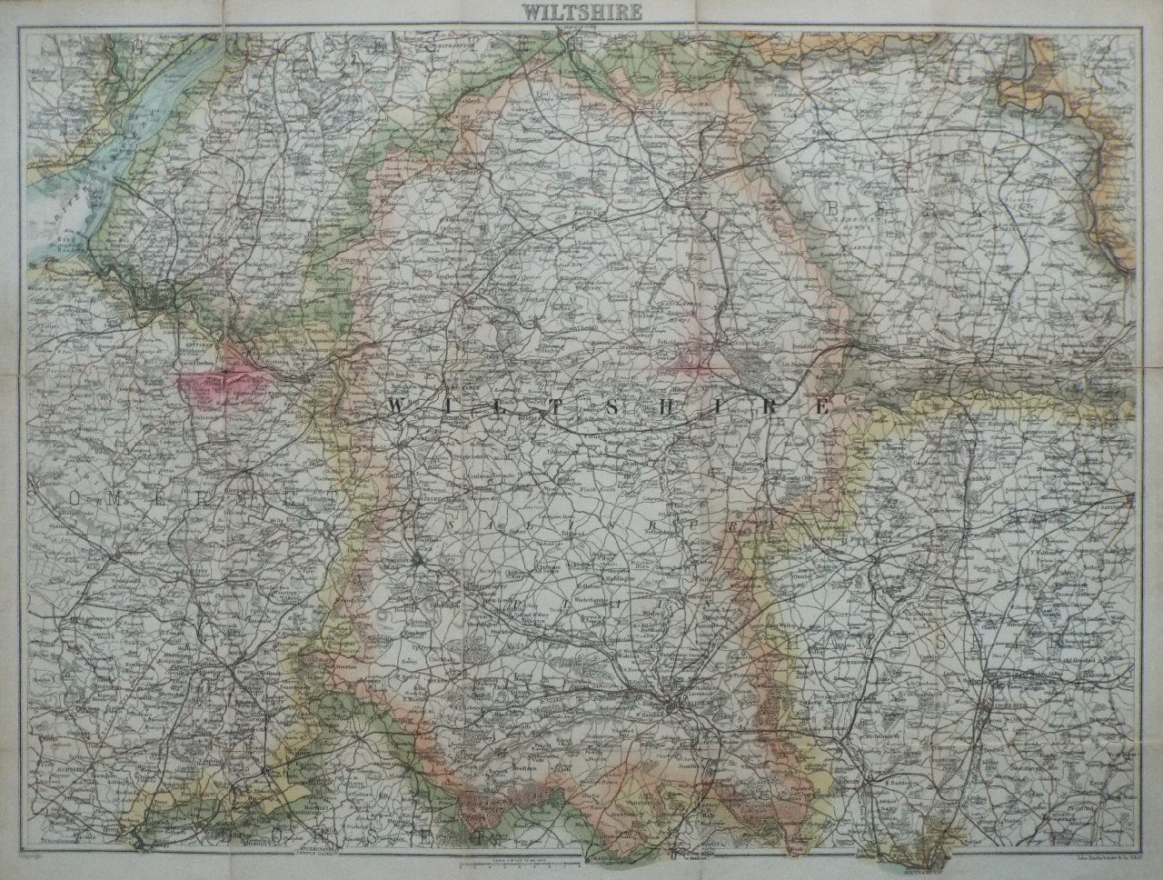 Map of Wiltshire - Bartholomew/WHSmith