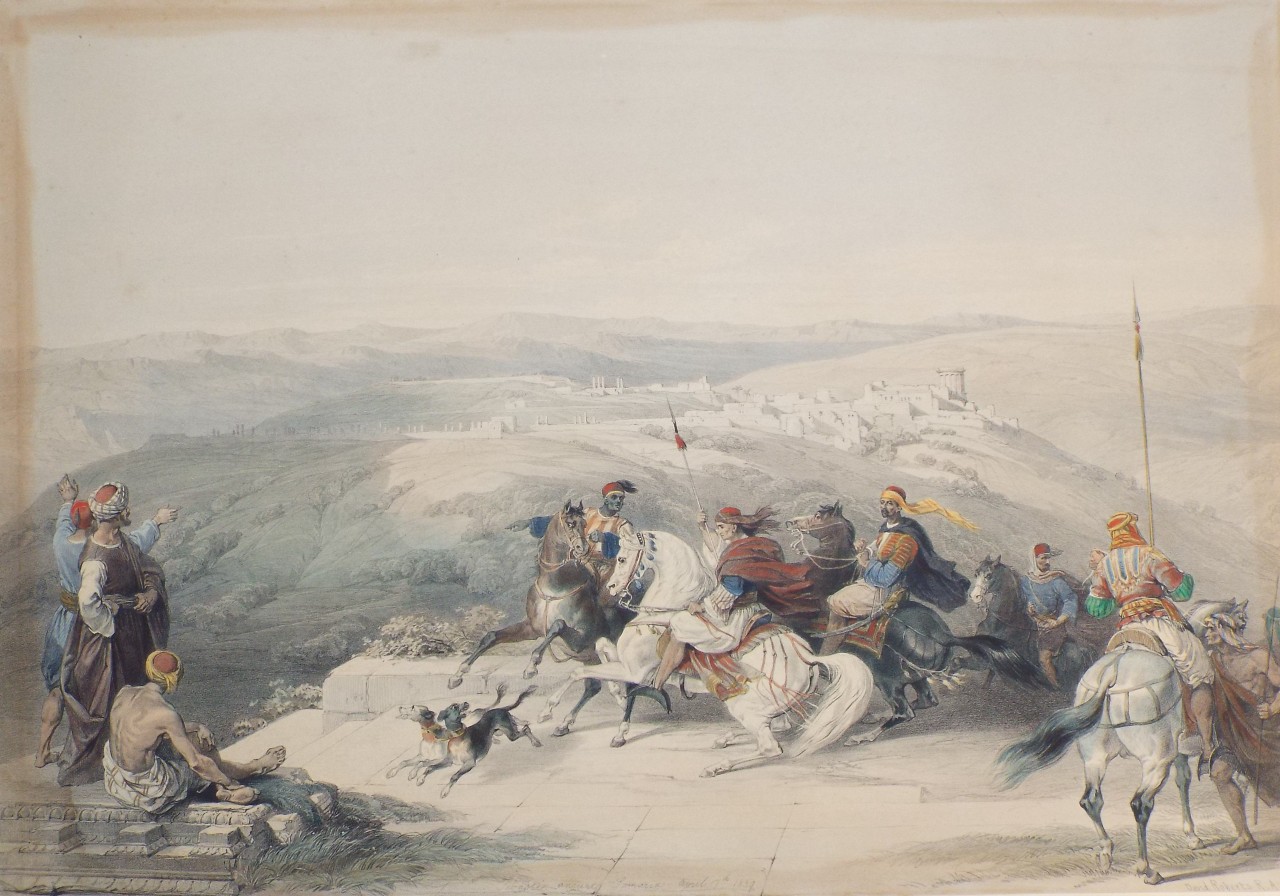 Lithograph - Sebaste, ancient Samaria, April 17th, 1839. - Haghe