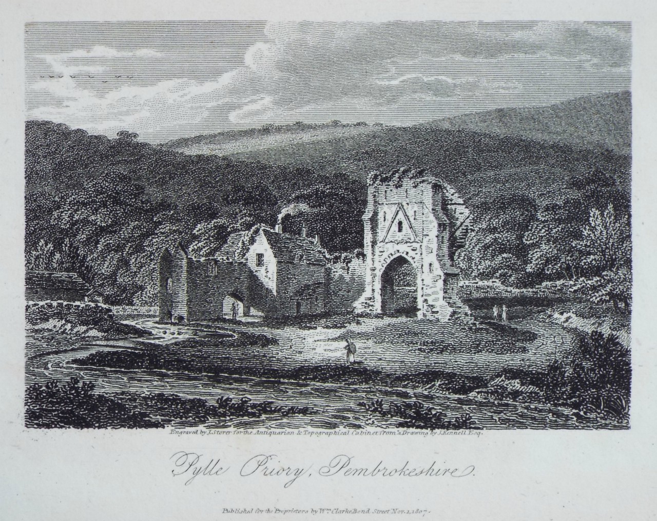 Print - Pylle Priory, Pembrokeshire. - Storer