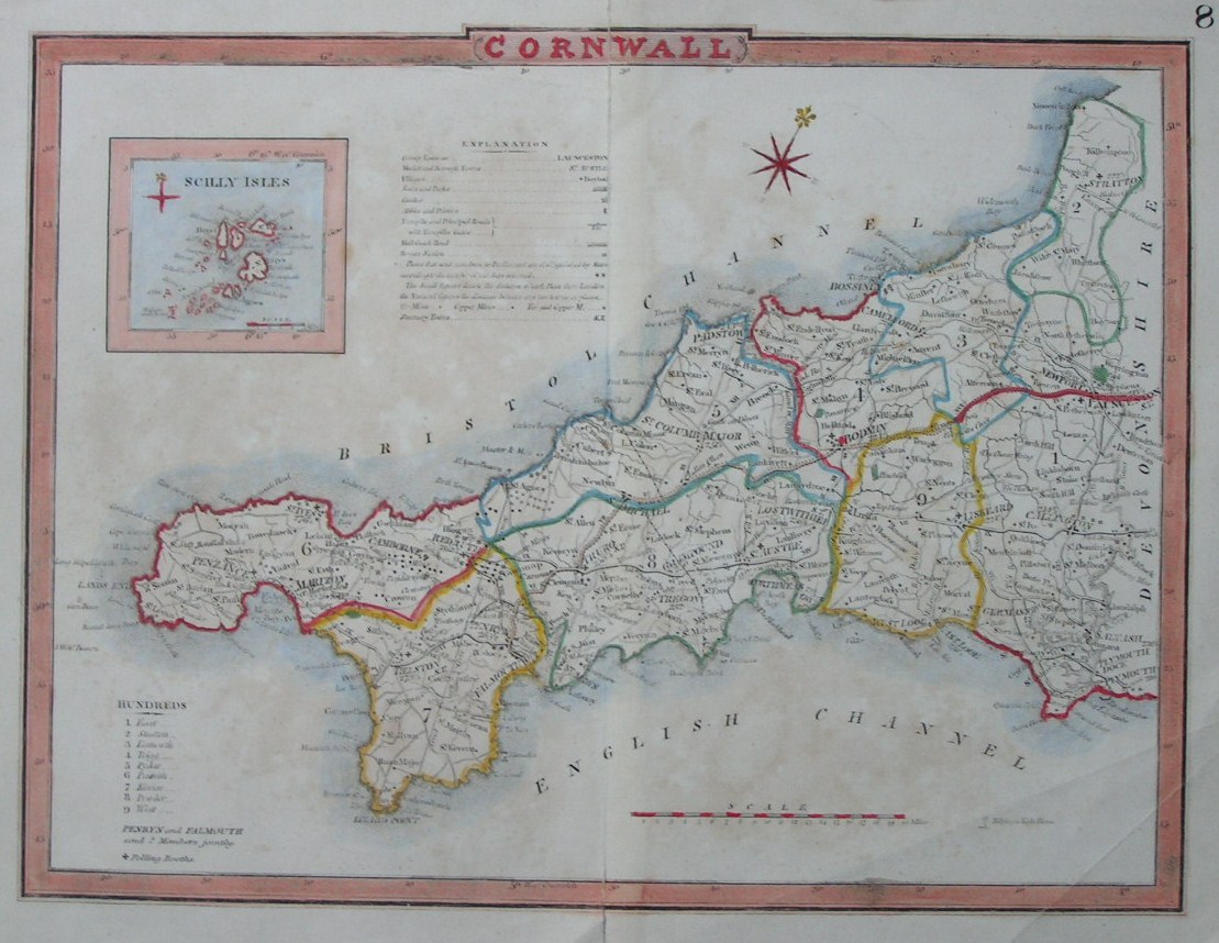 Map of Cornwall - Cole & Roper