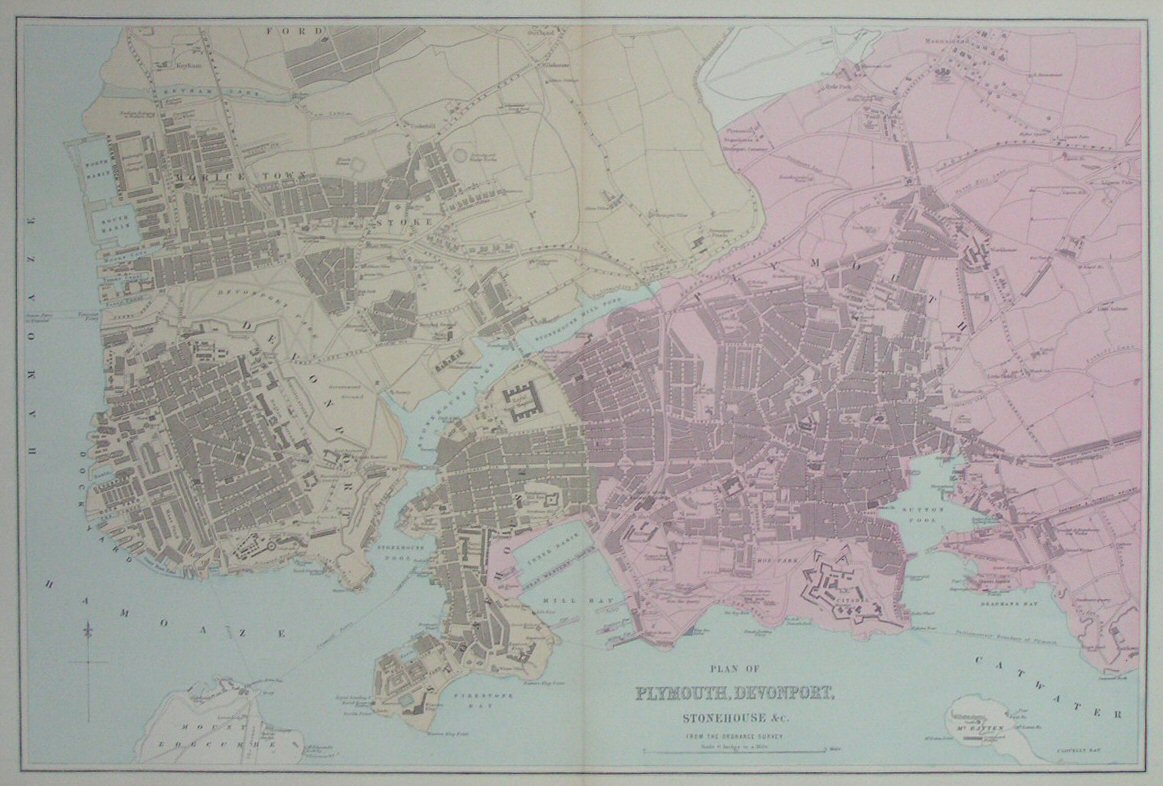 Antique Map of Plymouth - Plymouth