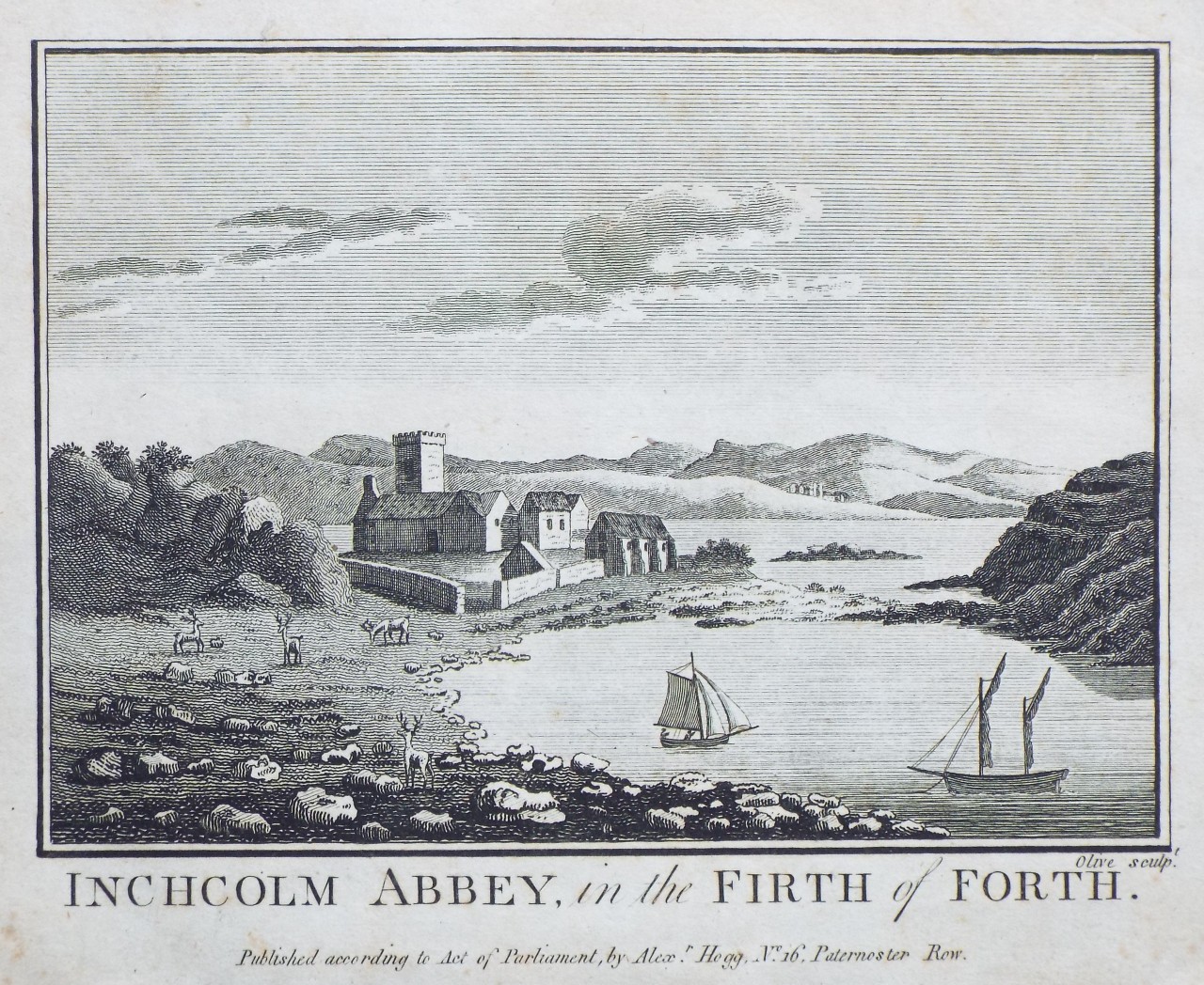 Print - Inchcolm Abbey, in the Firth of Forth. - 