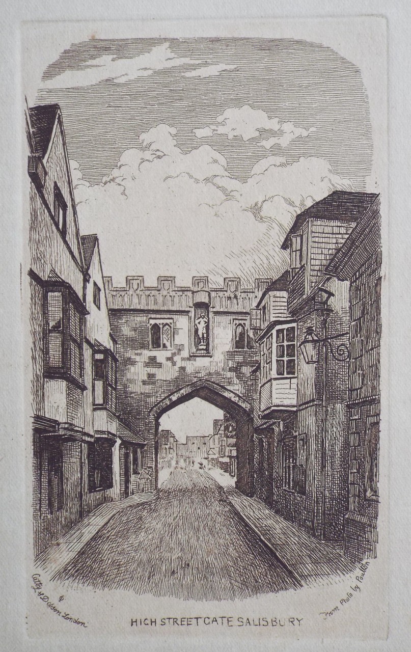 Etching - High Street Gate Salisbury