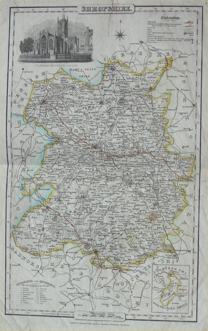 Map of Shropshire - Pigot