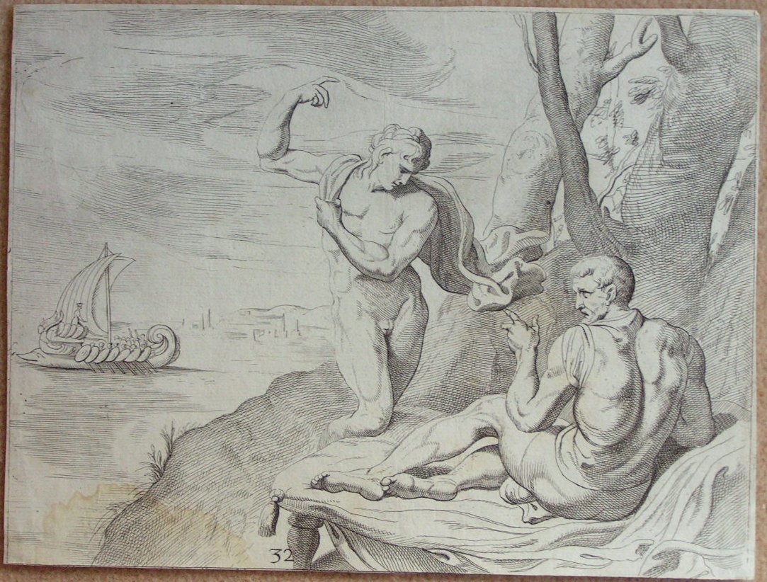 Etching - (Odyssey 32: Athene appears before Odyssius)