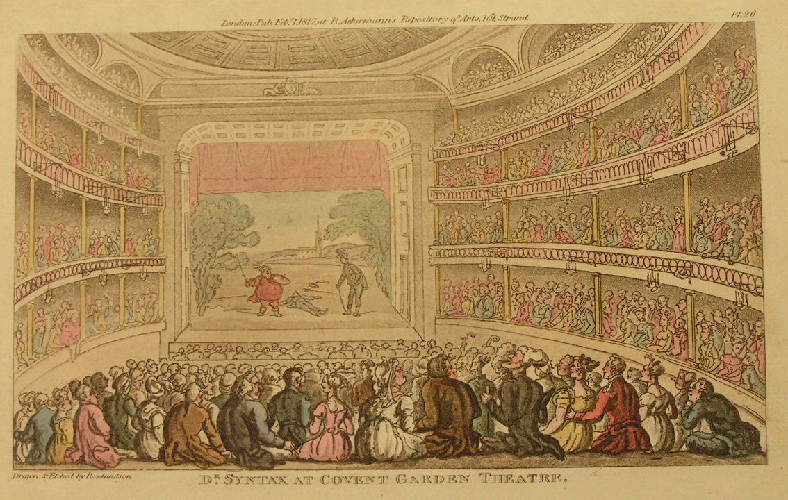 Aquatint - Doctor Syntax at Covent Garden Theatre - Rowlandson