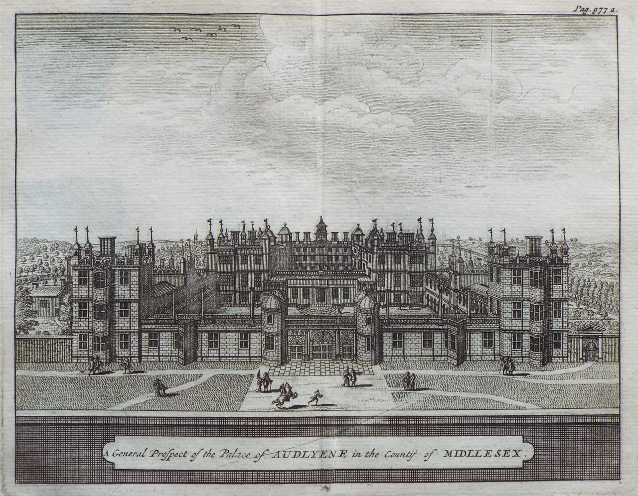 Print - General Prospect of the Palais of Audleyene in the County of Middlesex.