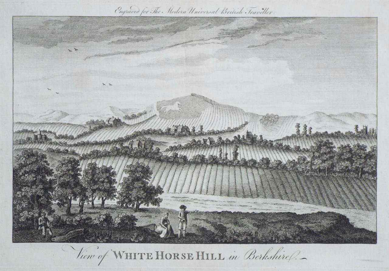 Print - View of White Horse Hill in Berkshire.