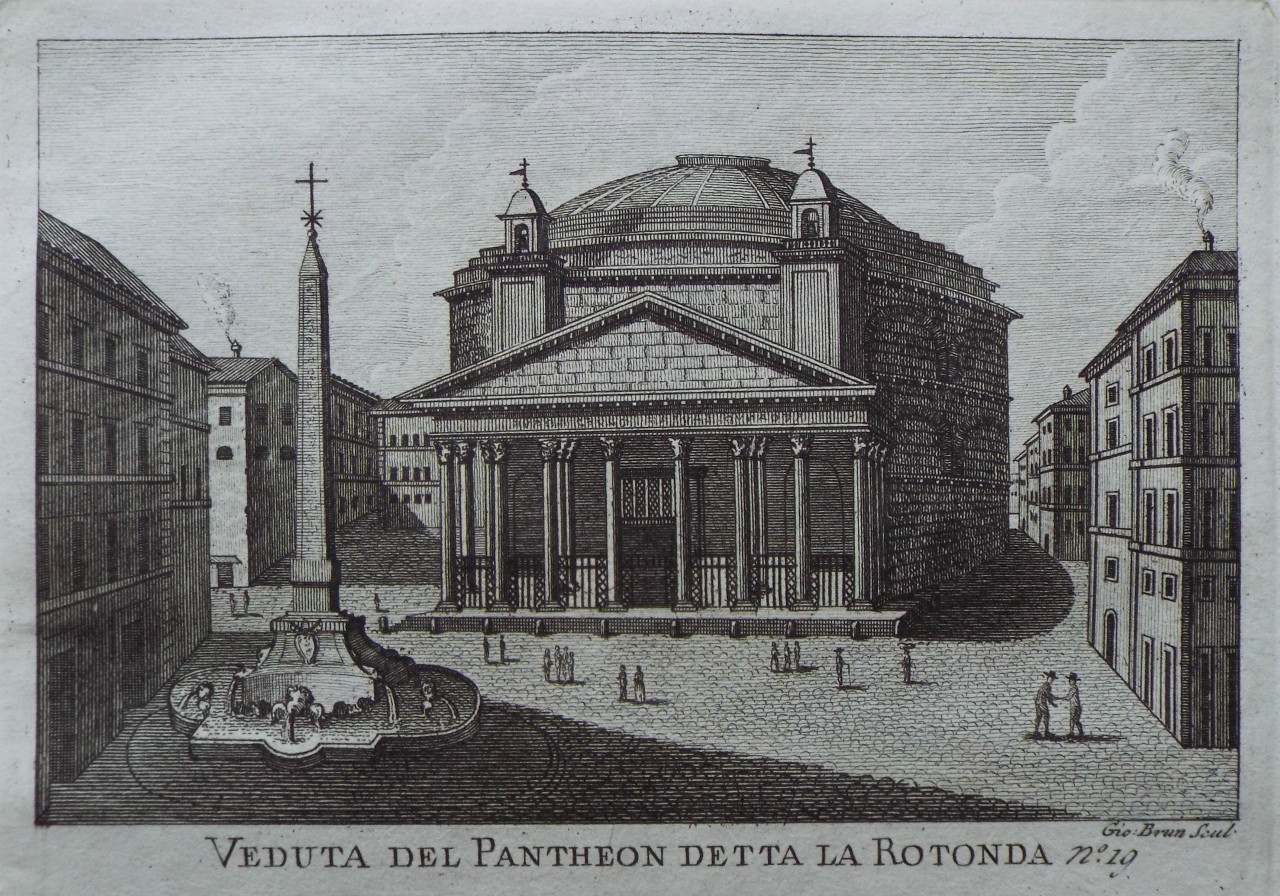 Print - Veduta del Pantheon detta la Rotonda - Brun