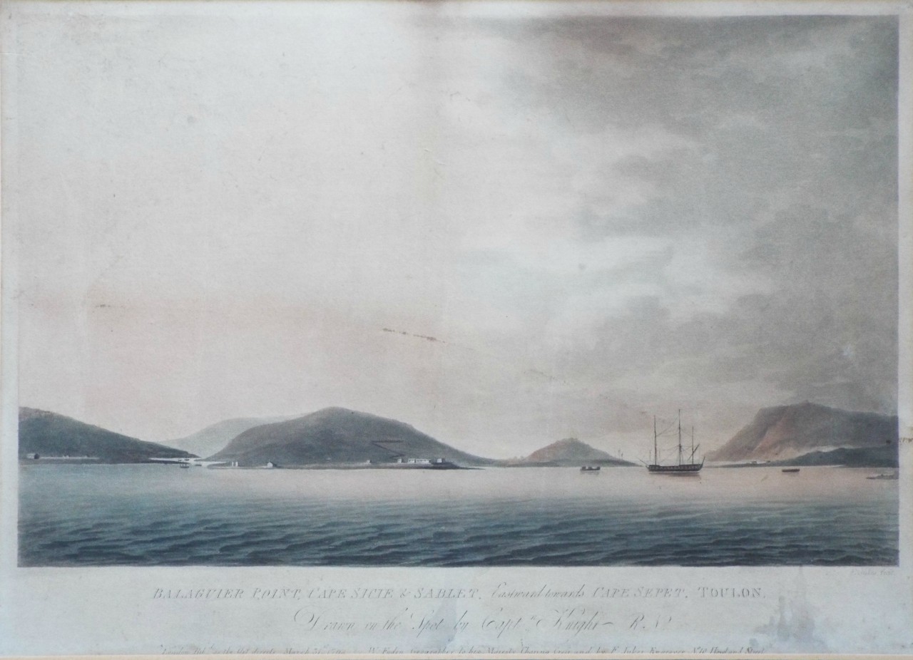 Aquatint - Balaguier Point, Cape Sicie & Sablet. Eastwards towards Cape Sepet, Toulon. - Jukes