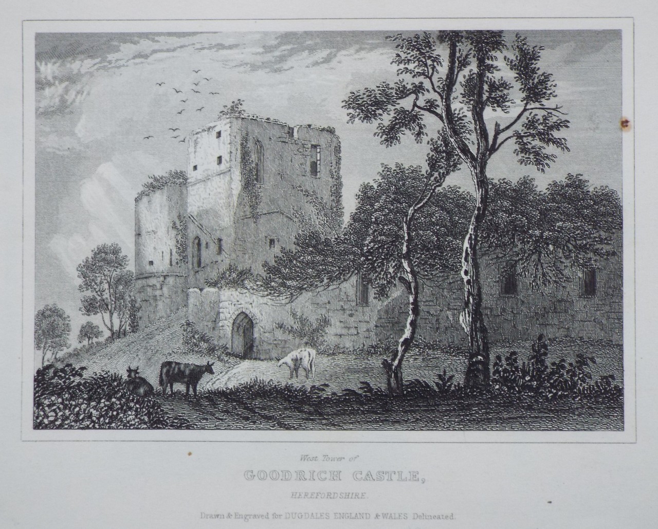 Print - West Tower of Goodrich Castle, Herefordshire.