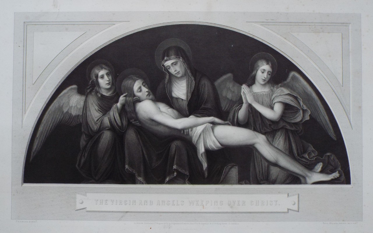 Print - The Virgin and Angels Weeping over Christ. - Blanchard