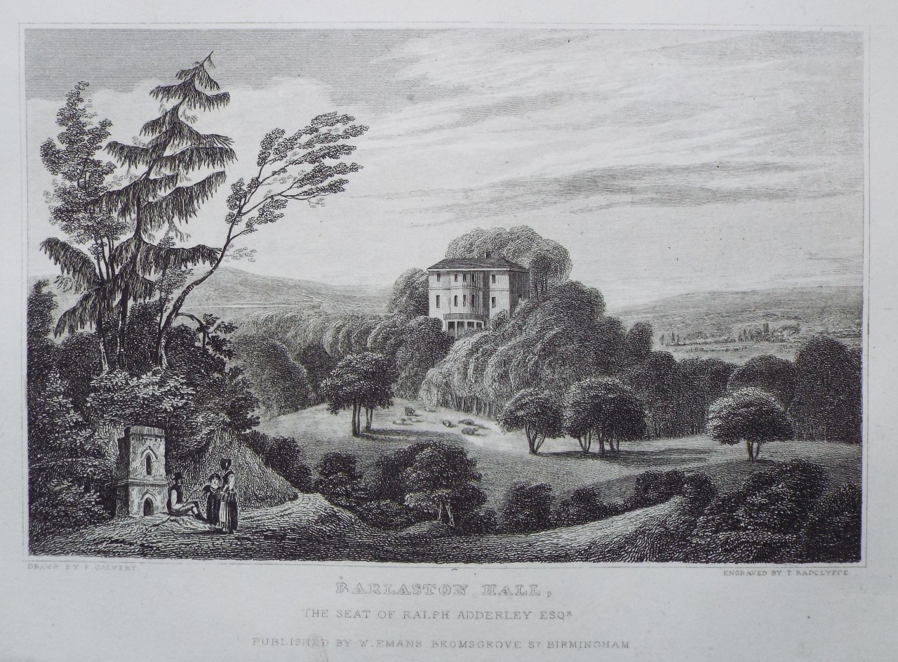 Print - Barlaston Hall, the Seat of Ralph Adderley Esqr. - Radclyffe