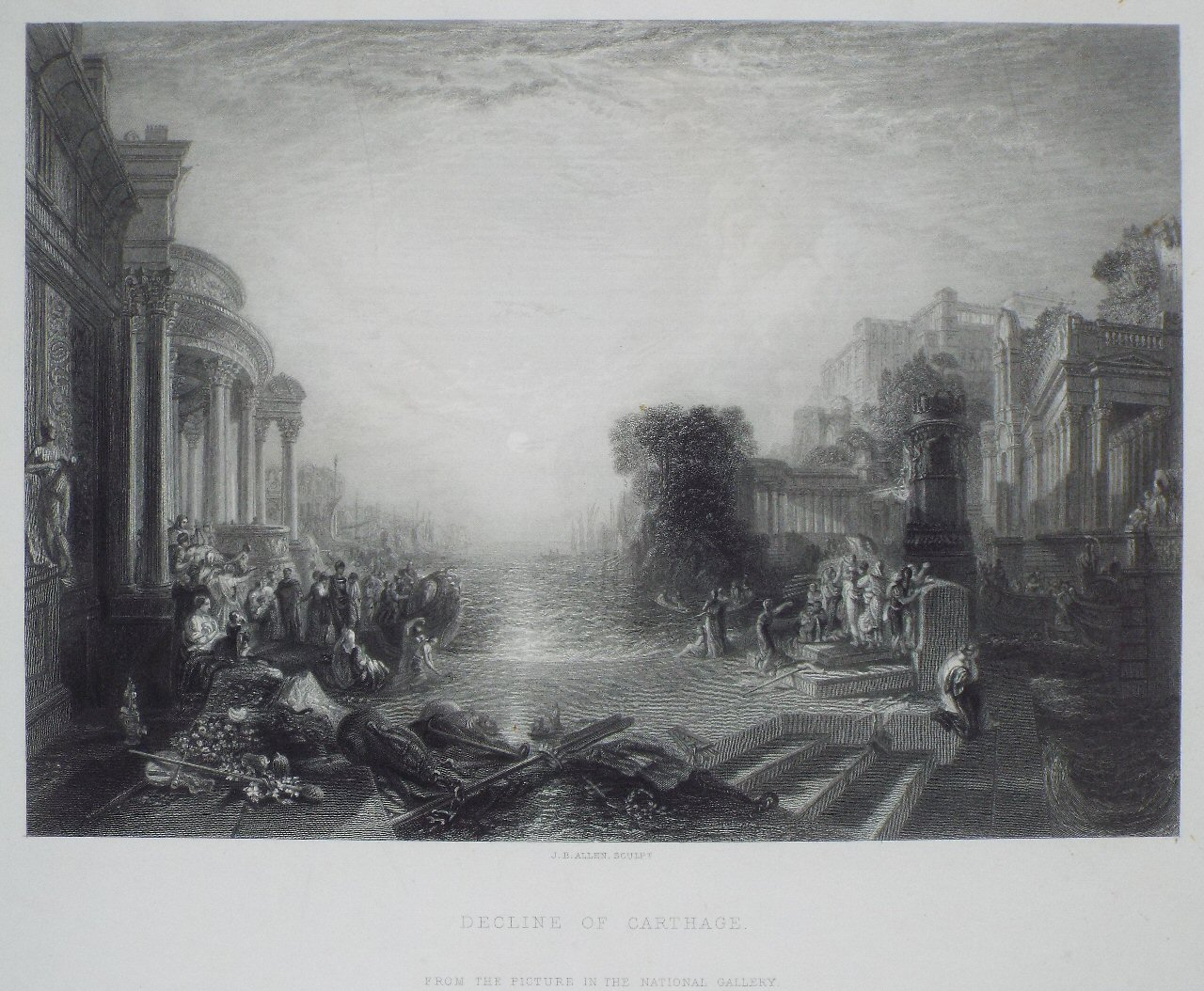 Print - Decline of Carthage from the Picture in the National Gallery - Allen