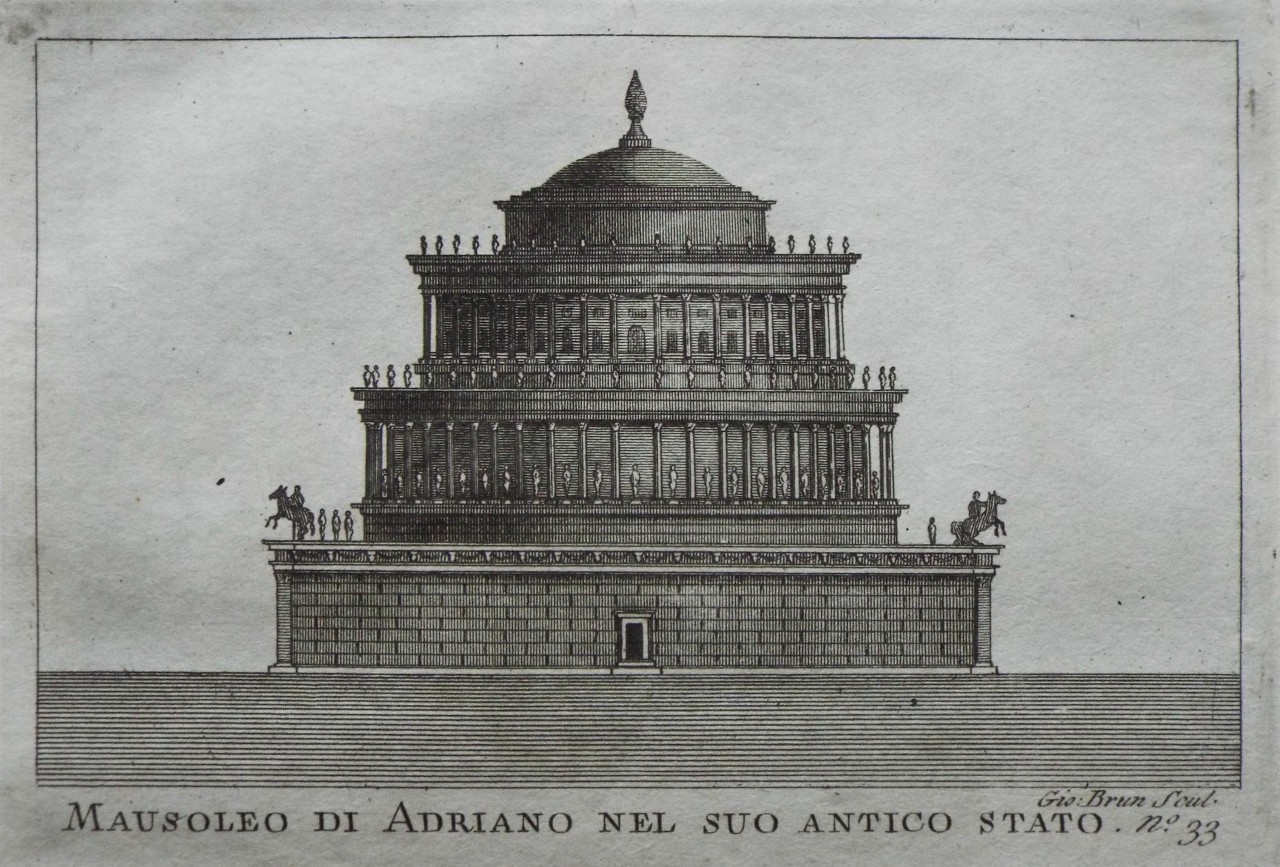 Print - Mausoleo di Adriano nel suo Antico Stato - Brun